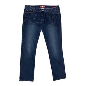 Lucky Brand Lola Straight Leg Jeans Women's 14/32 Ankle Dark Wash Blue Denim